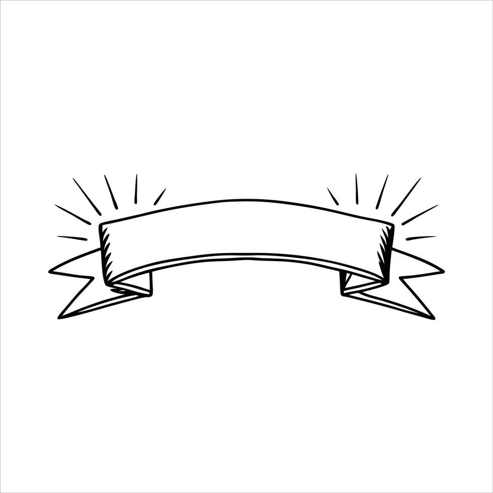 Curved doodle ribbon Royalty vector
