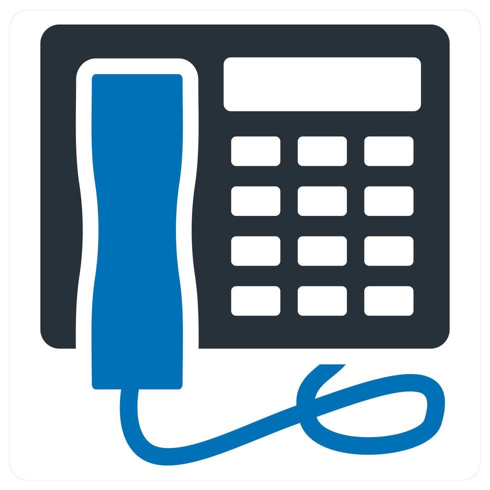 Telephone icon concept in blue vector