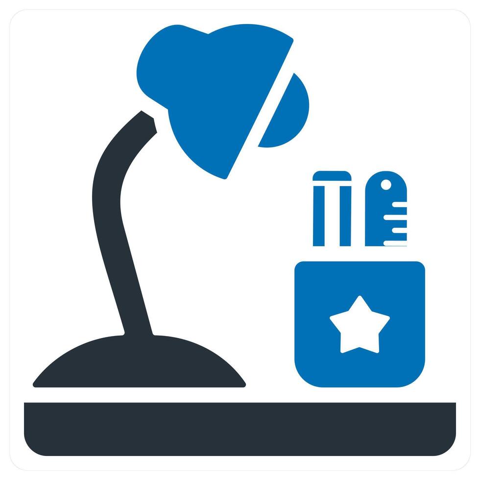 Study lamp icon concept in blue filled vector