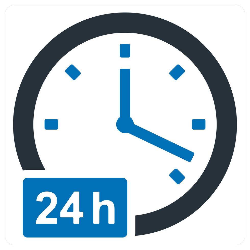 24x7 icon concept vector