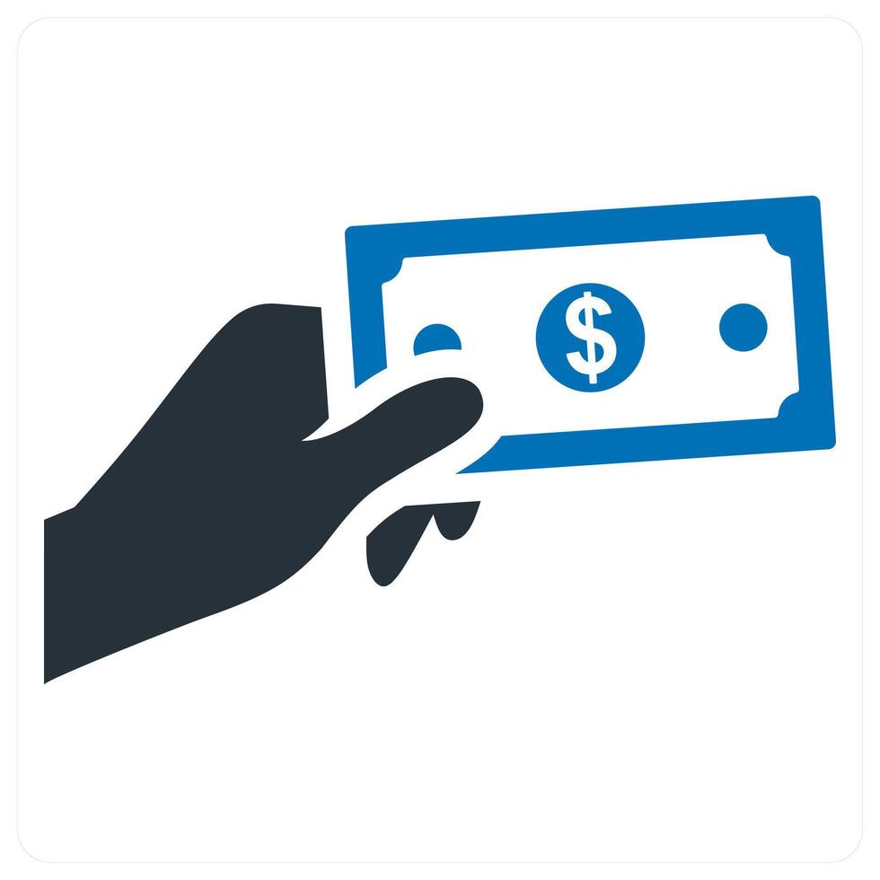 Cash In Hand icon concept vector