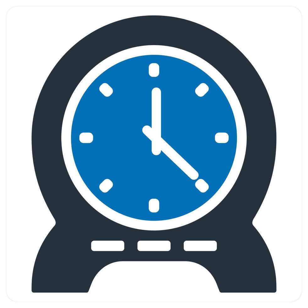 Clock icon concept in blue filled vector
