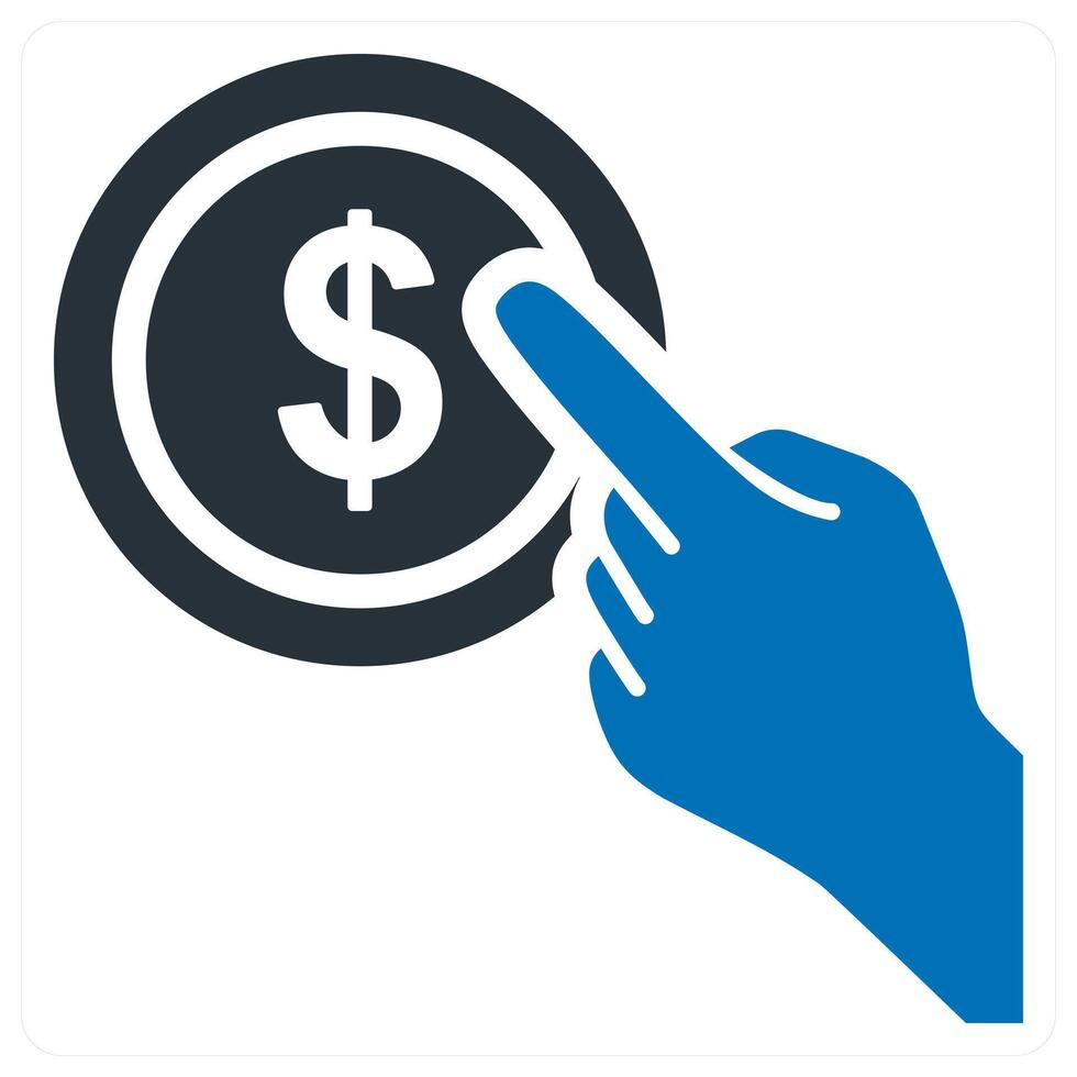 PPC icon concept in blue filled vector