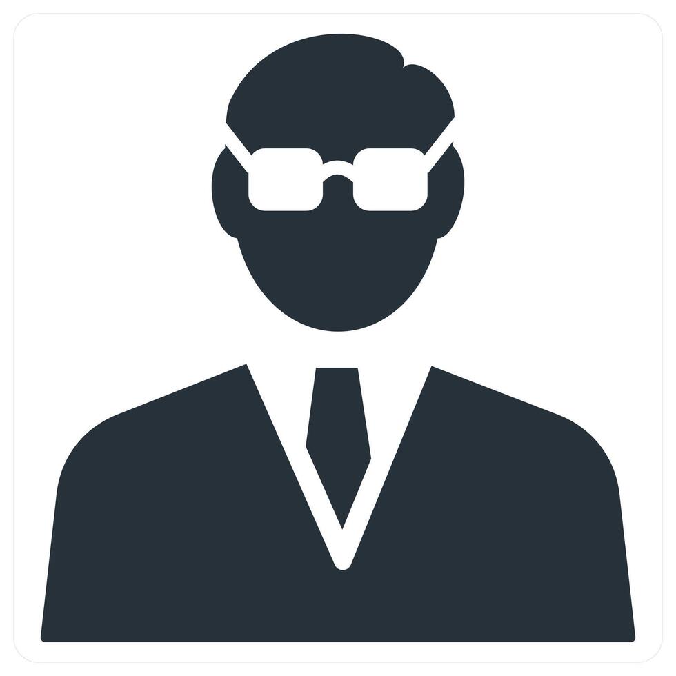 Businessman icon concept in blue filled vector
