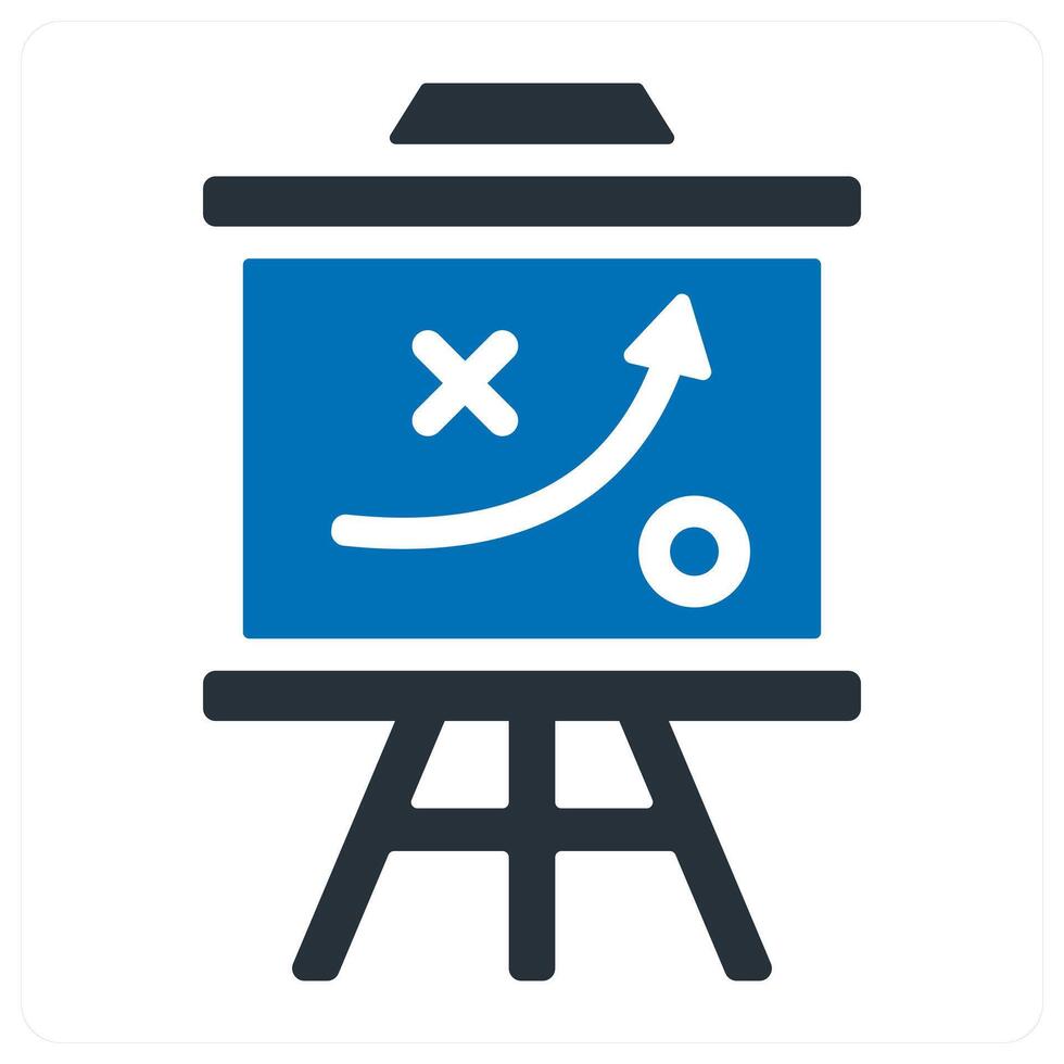 Strategy icon concept in blue filled vector