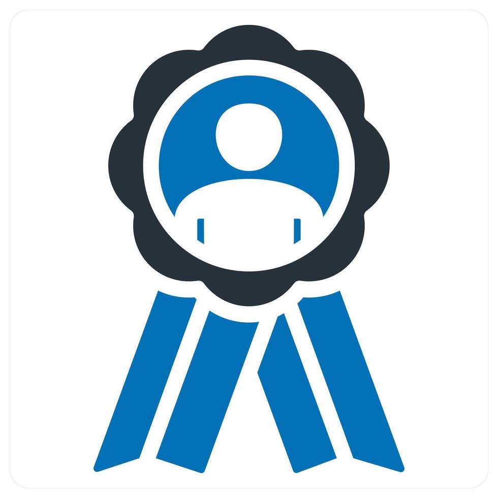 Badge icon concept in blu vector