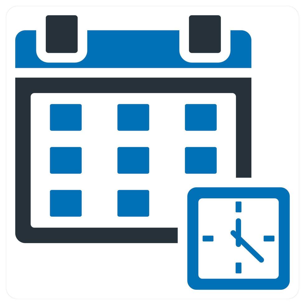 Schedule icon concept in blue filled vector
