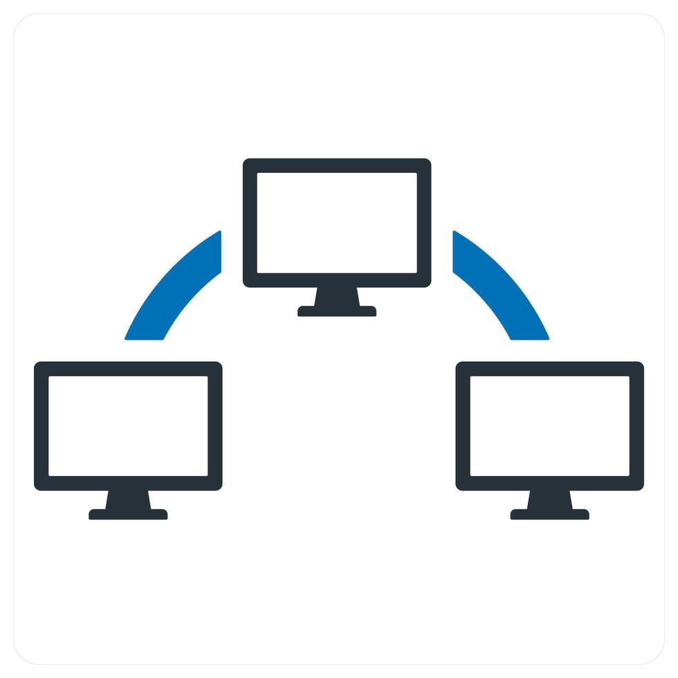 Data transfer icon concept in blue vector
