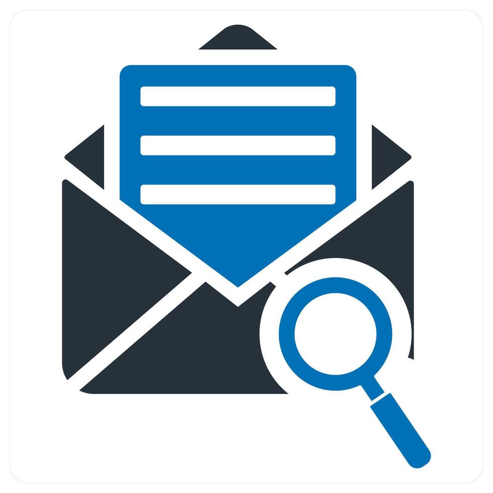 Search Mail icon concept in blue vector