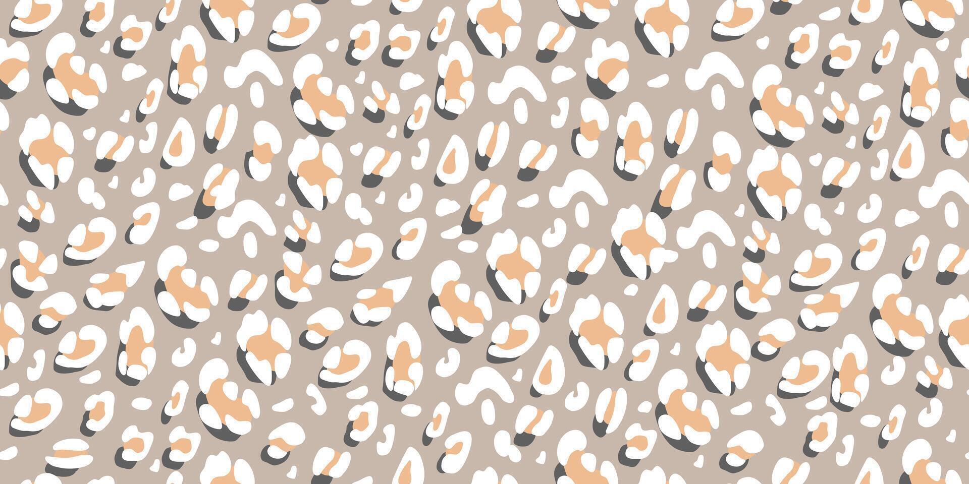 Leopard pink and gray seamless pattern. Animalistic print for fabric, paper. hand-drawn background vector