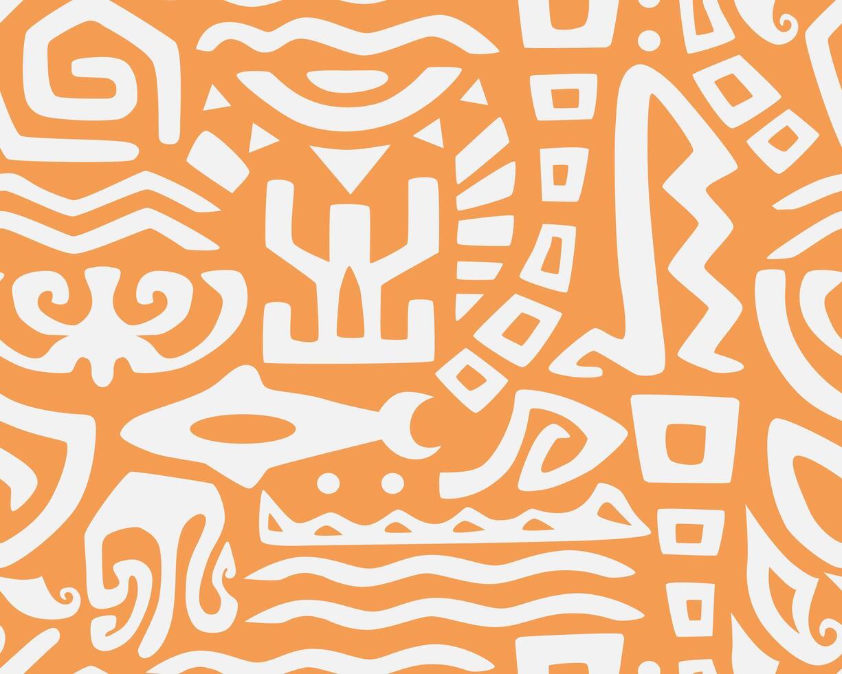 Hawaiian motifs.. Tiki seamless pattern. vector