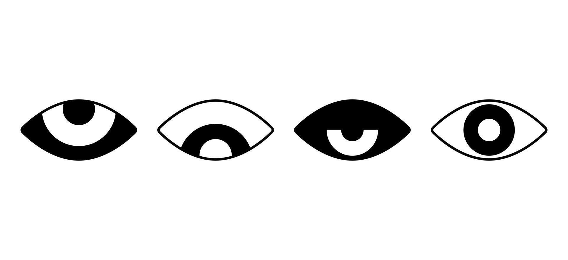 Eyes icon set. Filled outline vector