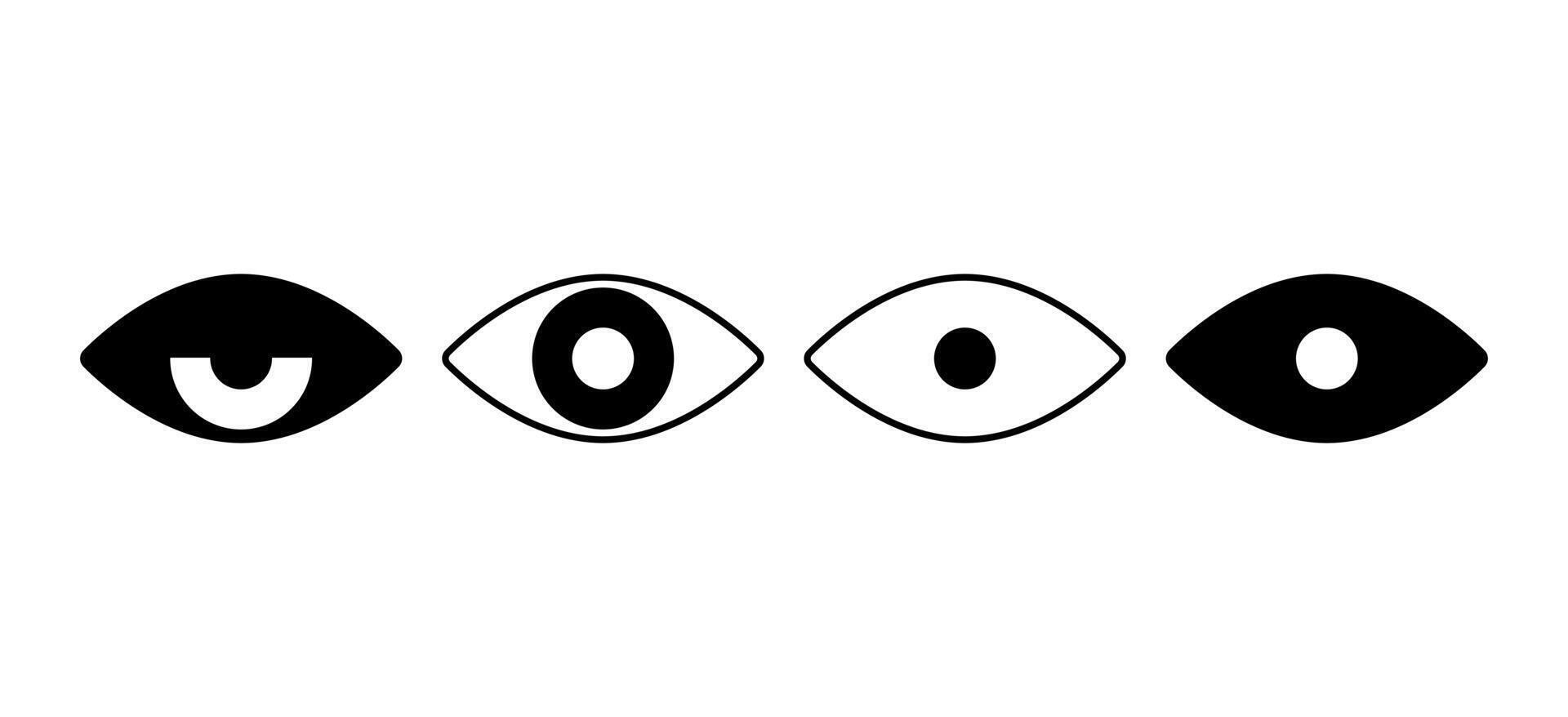 Eyes icon set. Filled outline, line vector