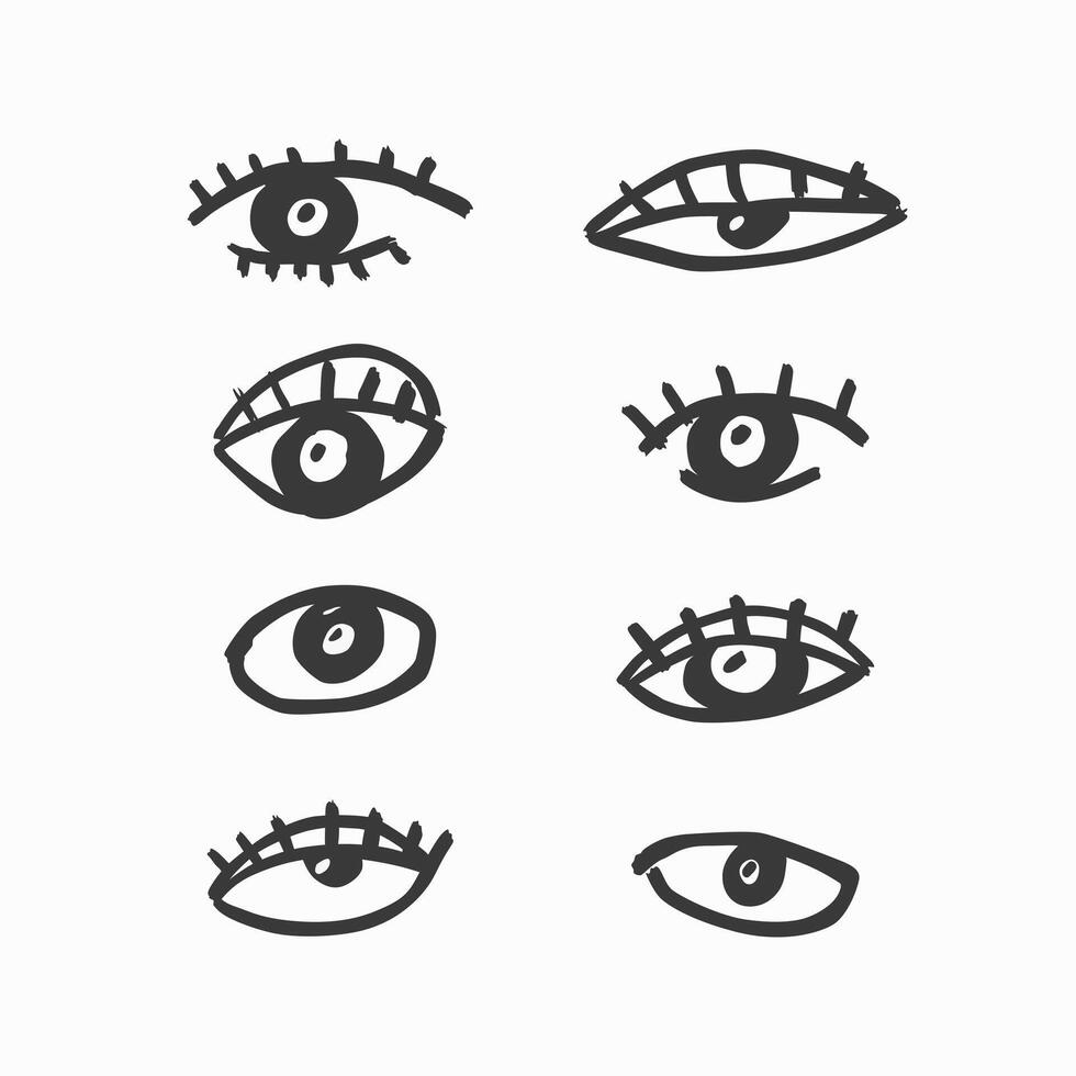 Eyes hand-drawn set. Abstract eyes. vector