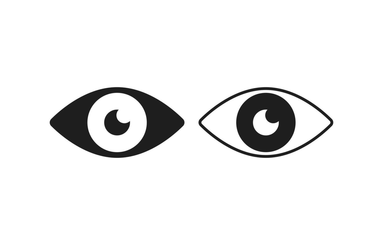 Eyes icon set. Filled outline, line. stroke style vector
