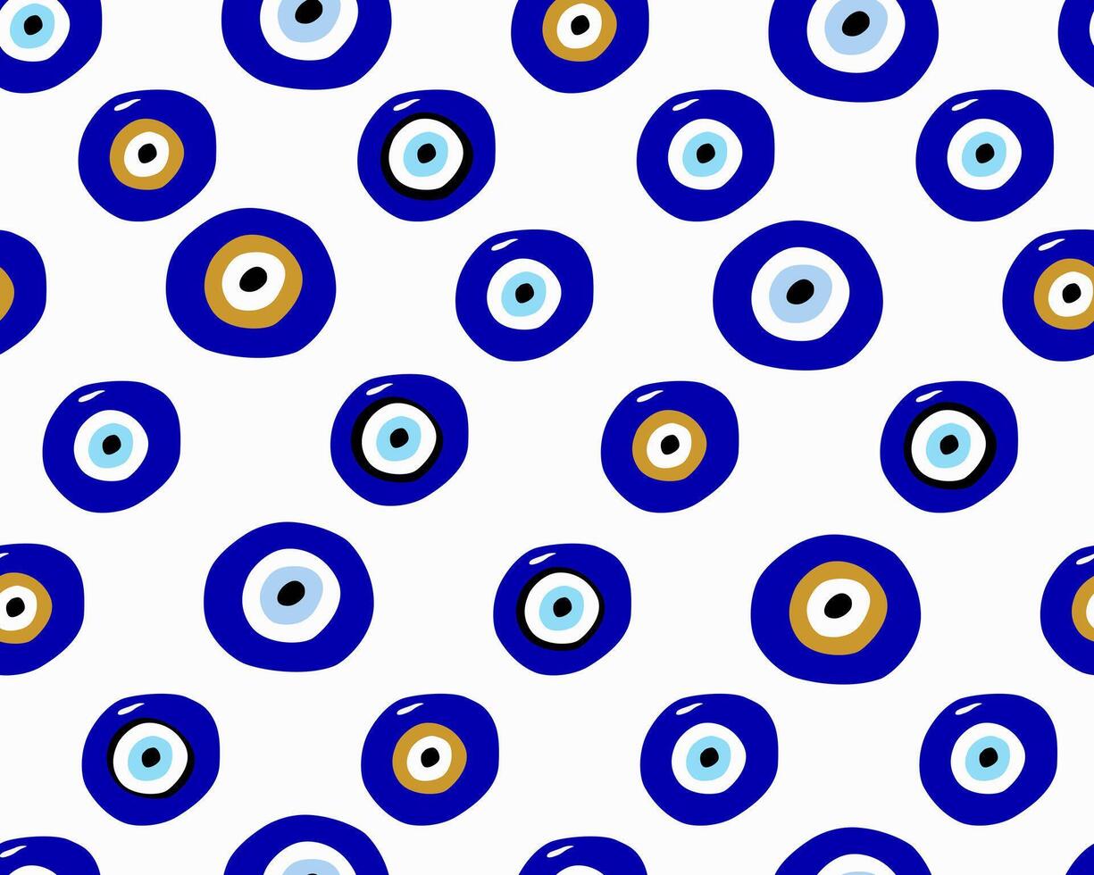Evil eye seamless pattern. Blue colored textured background. vector