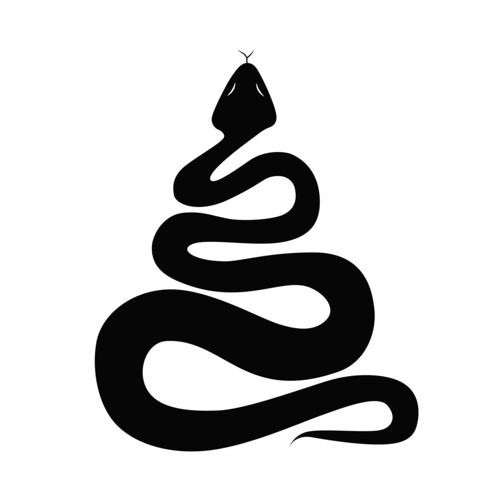 Snake icon. Black rattlesnake. Simple snake silhouette, isolated illustration. vector