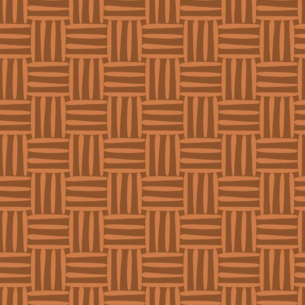 Rattan seamless pattern. Texture of the weave. Brown illustration. vector