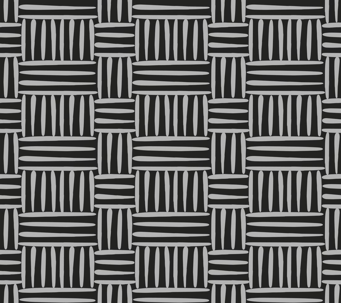 Rattan hand draw seamless pattern. Texture of the weave. vector