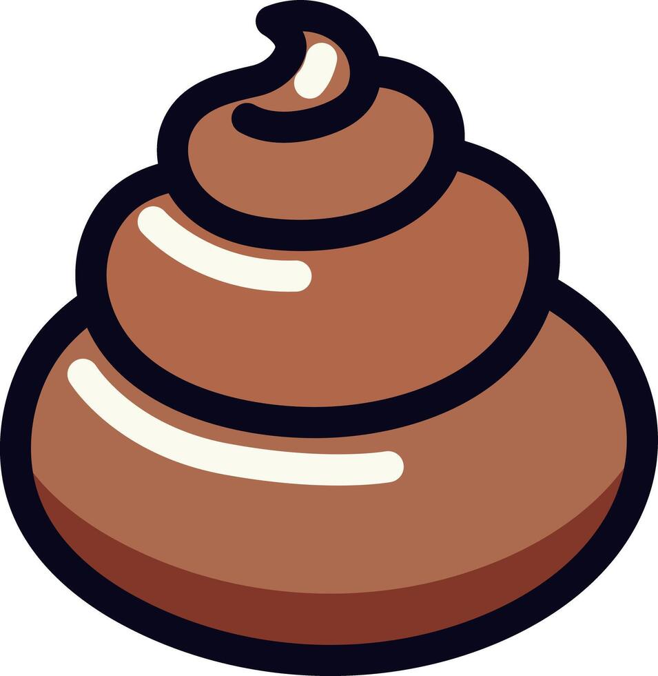 Brown poop emoji with a cartoonish and humorous expression. vector