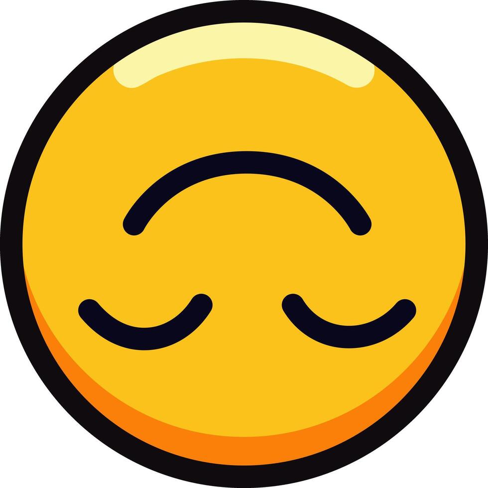 Smiling emoji with closed eyes and content expression. vector