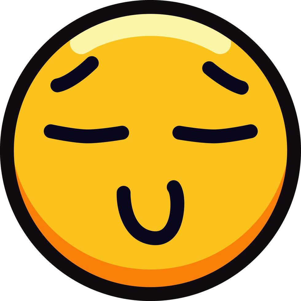 Blushing emoji with a shy, smiling expression on a yellow face. vector