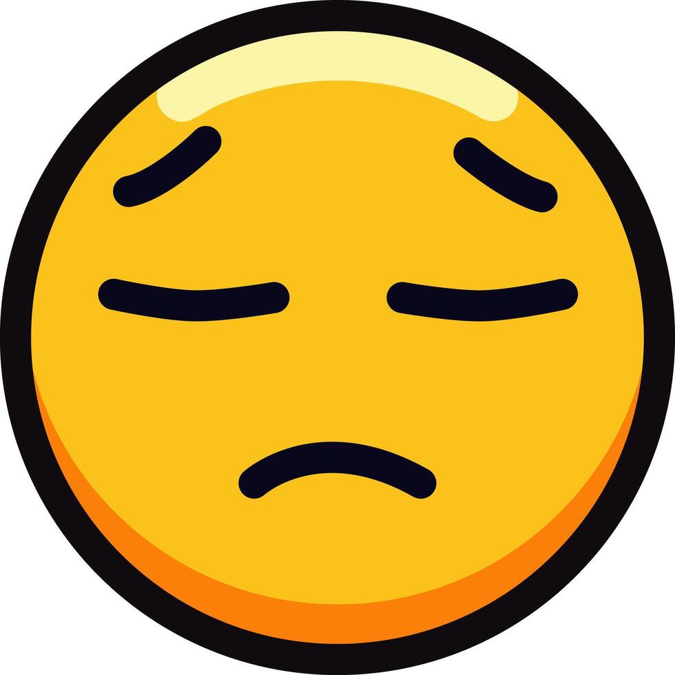 Unamused face emoji with a frown and closed eyes expression. vector