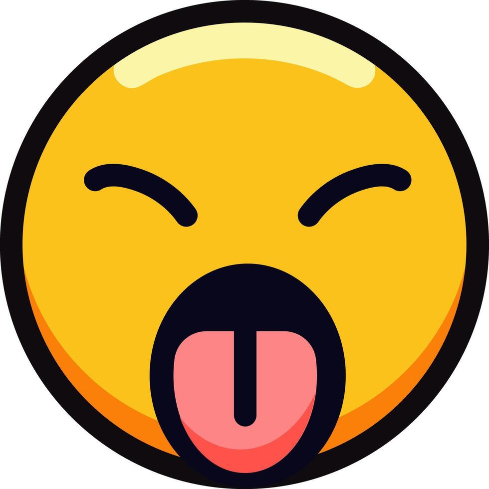 Playful emoji with tongue out and closed eyes. vector