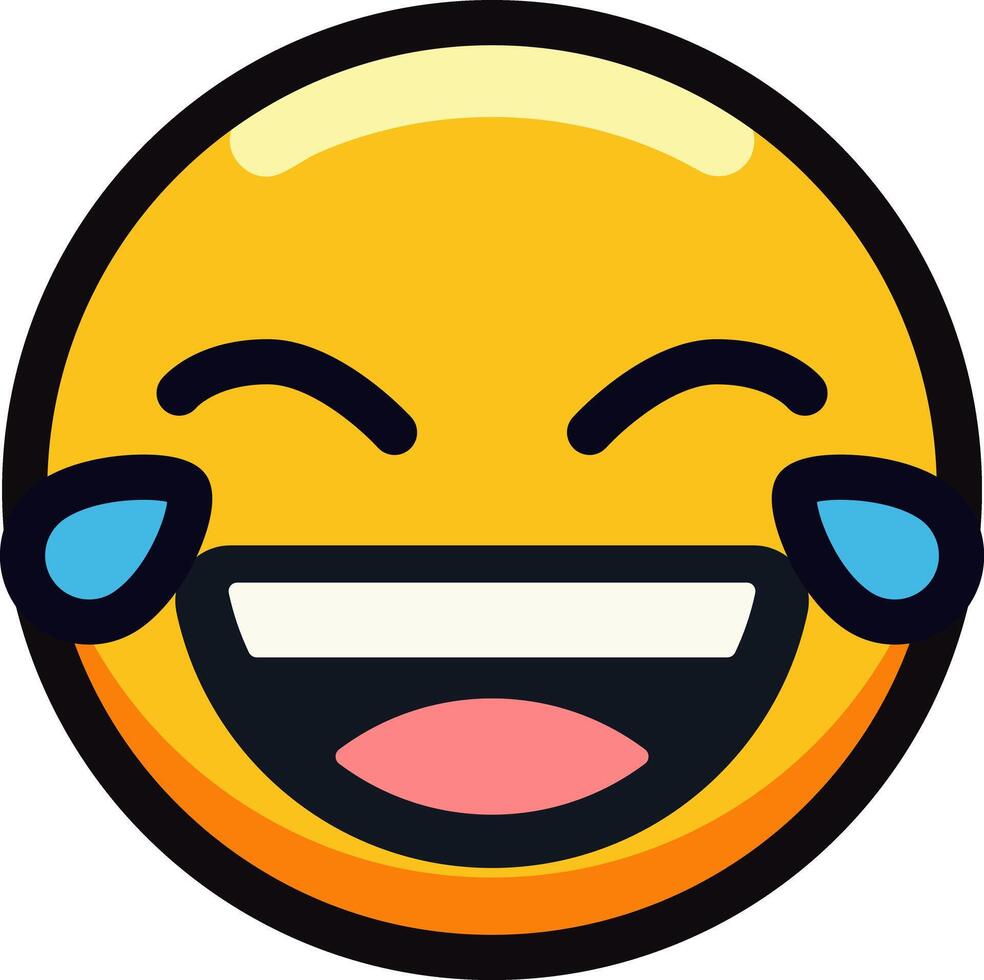 Laughing emoji with tears of joy and a big smile. vector