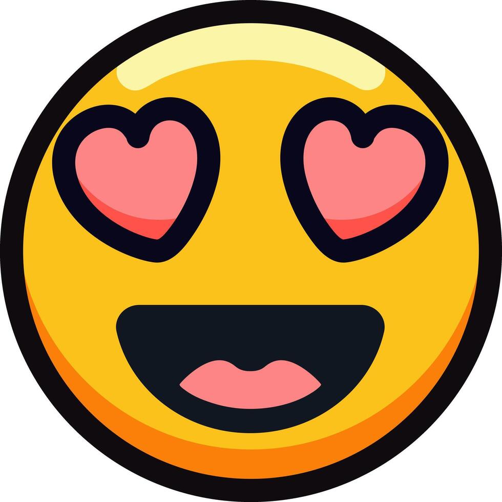 Heart-eyed emoji expressing love and adoration with a joyful smile. vector