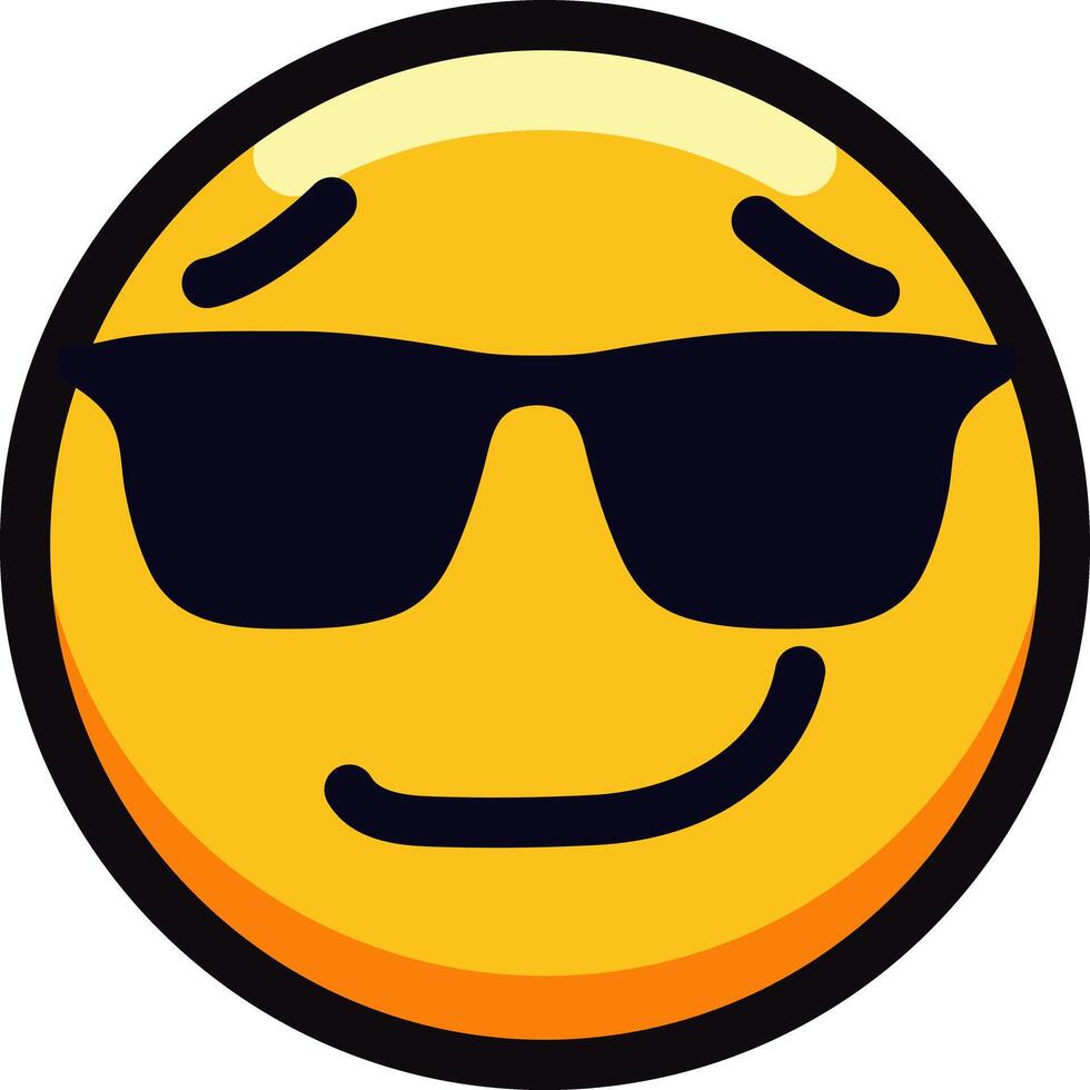 Cool emoji with sunglasses and a confident smile vector