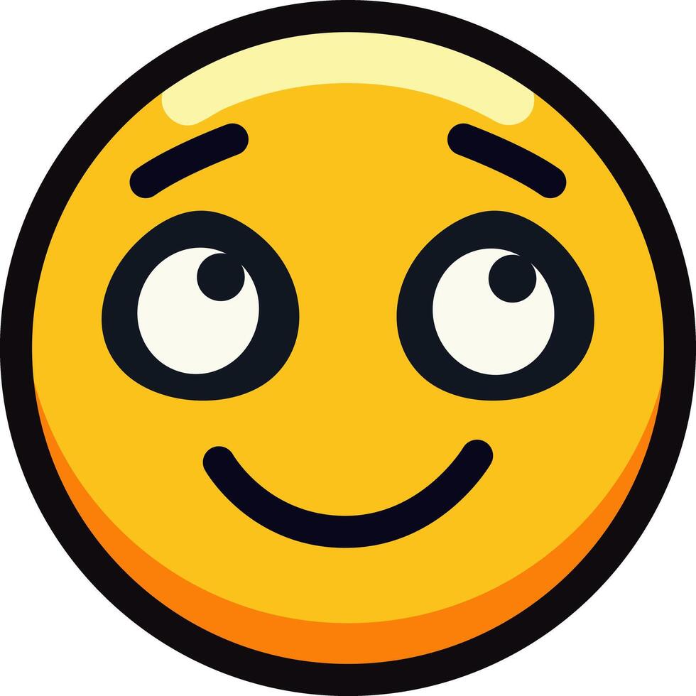 A smiling emoji with large eyes and a cheerful expression. vector
