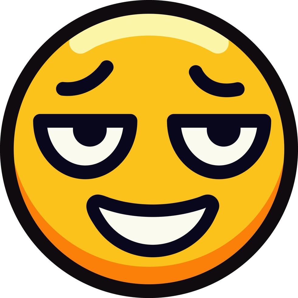 Smug emoji with a confident and satisfied facial expression. vector