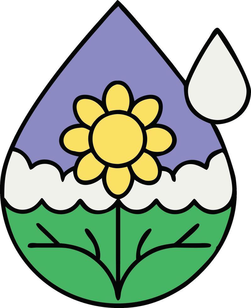 Water Drop Flower Bloom Nature Spring Rain Growth Garden vector