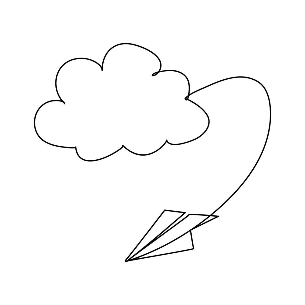 Continuous one line cloud icon illustration vector
