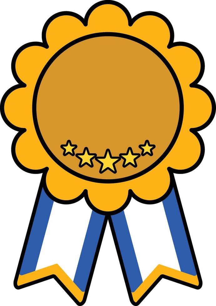 A medal with five stars on it vector