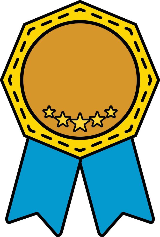 A medal with stars on it vector