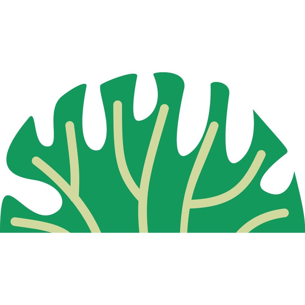 A green leaf with a yellow center vector
