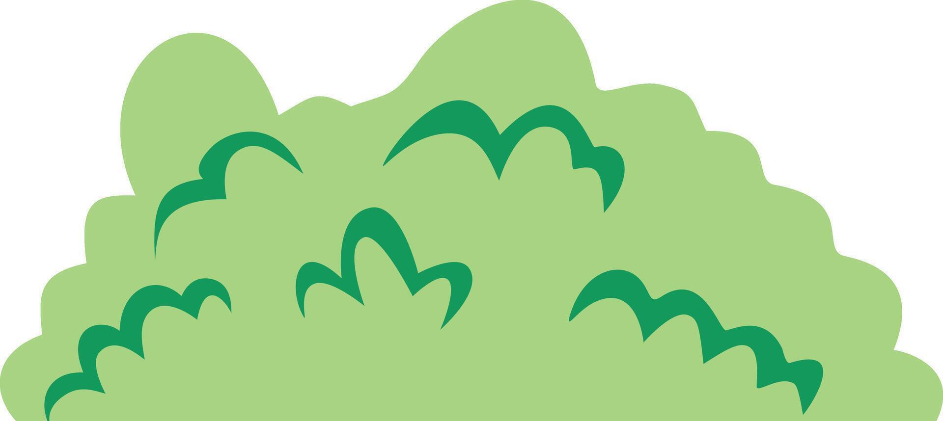 A cartoon green bush with many leaves vector