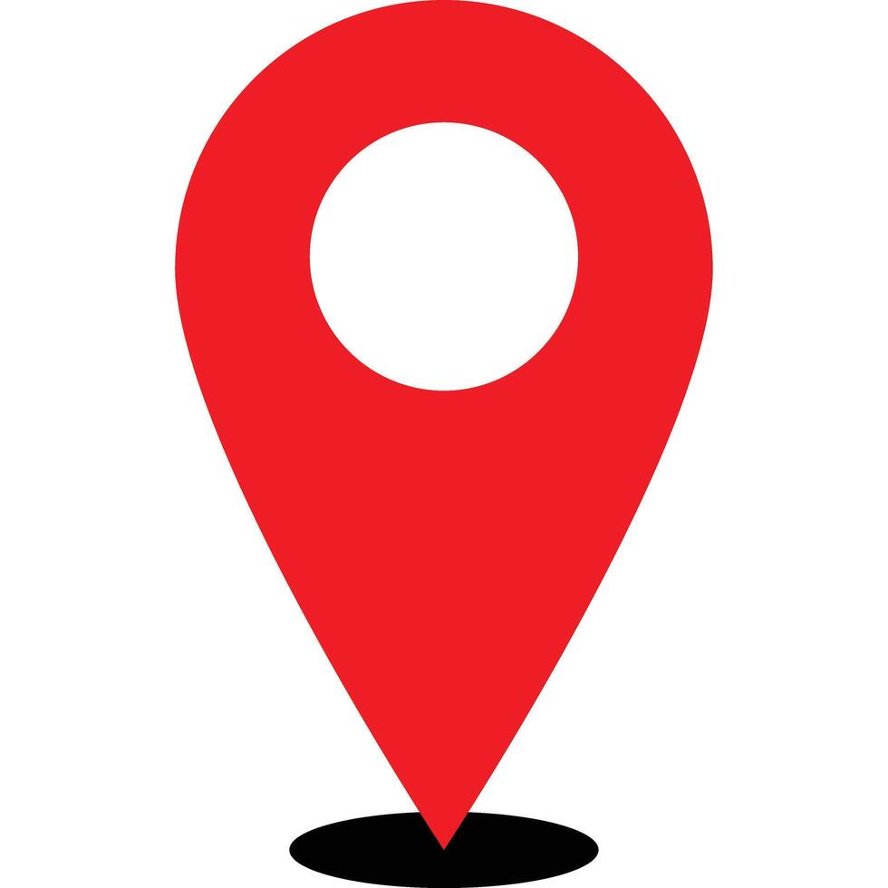 A red location marker on a white background vector