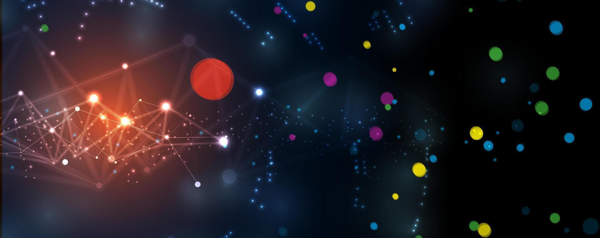 The intersection of data and technology vector