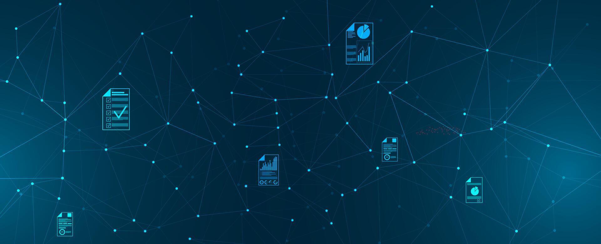 a blue background with many different devices connected to each other vector