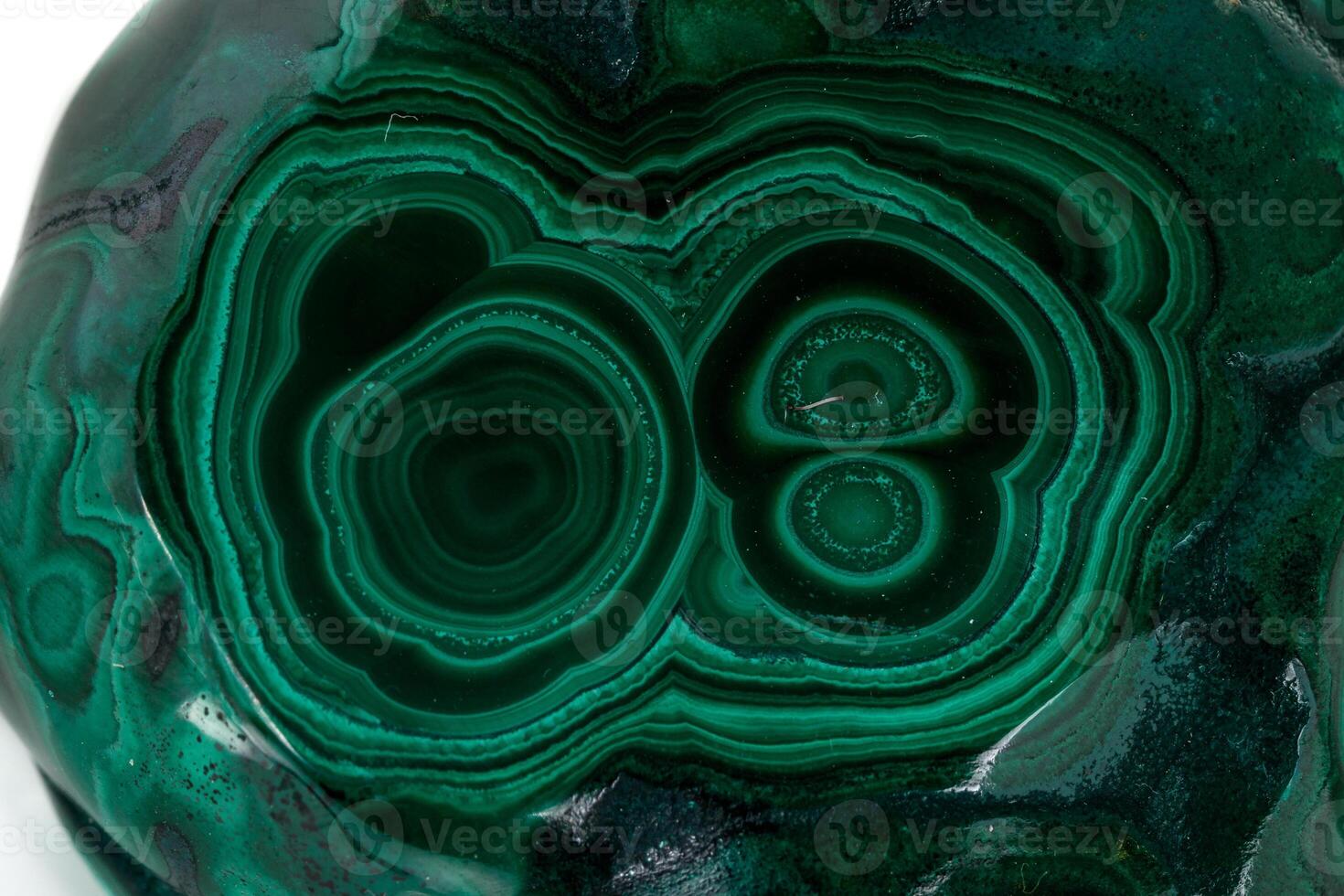 Malachite macro mineral stone on a white background close up photo