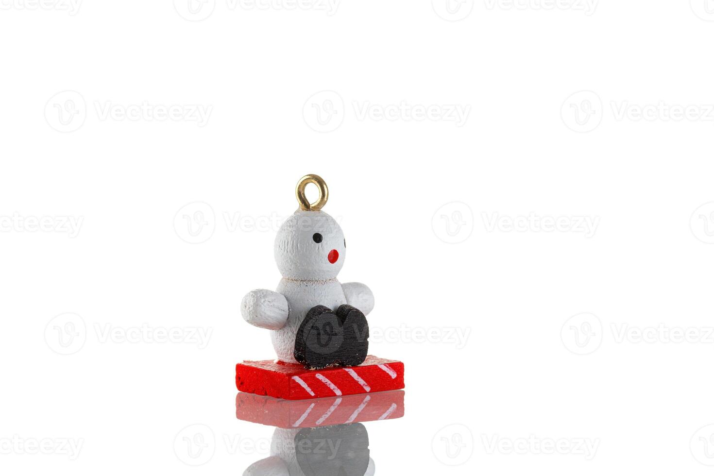 beautiful wooden Christmas toys on a white background close up photo