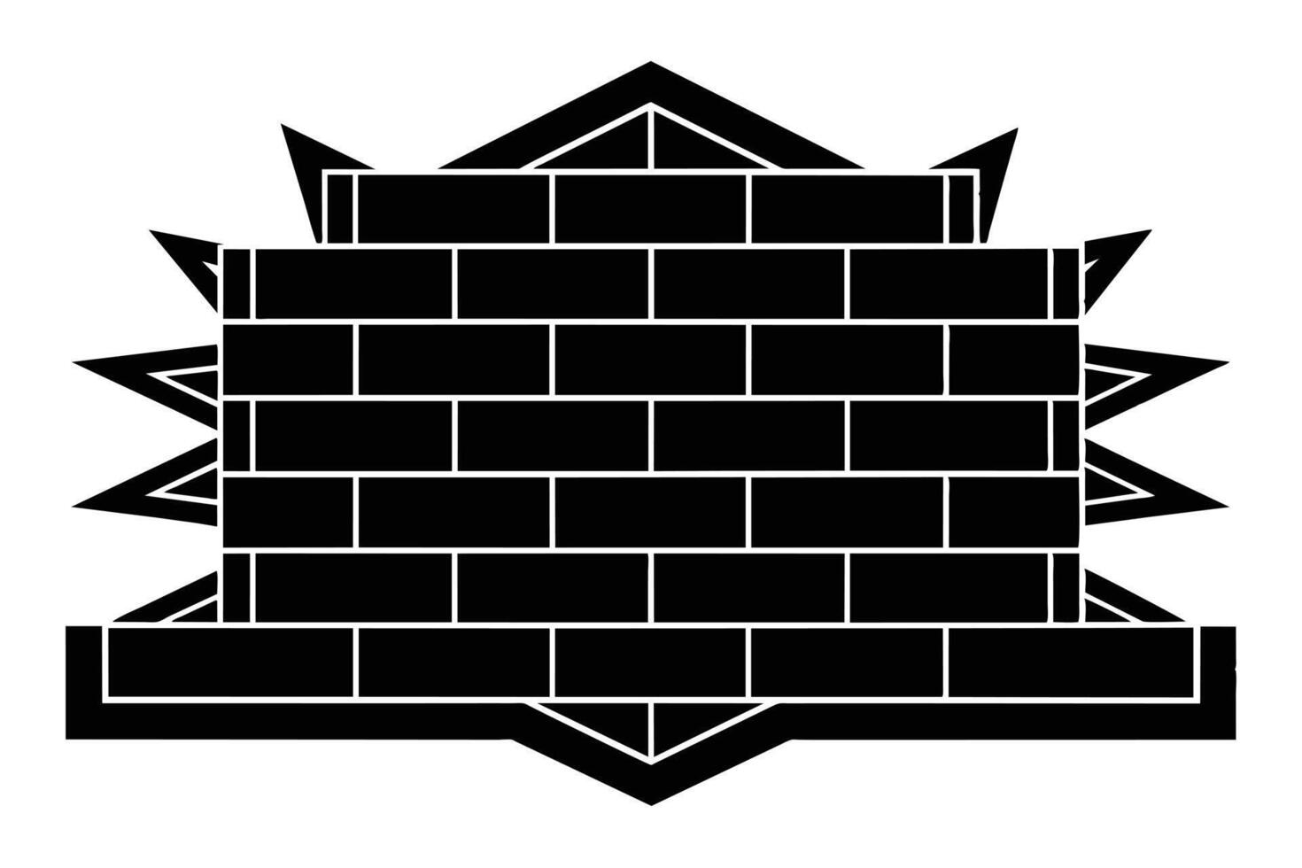 Ornate Brick Wall Design Illustration vector