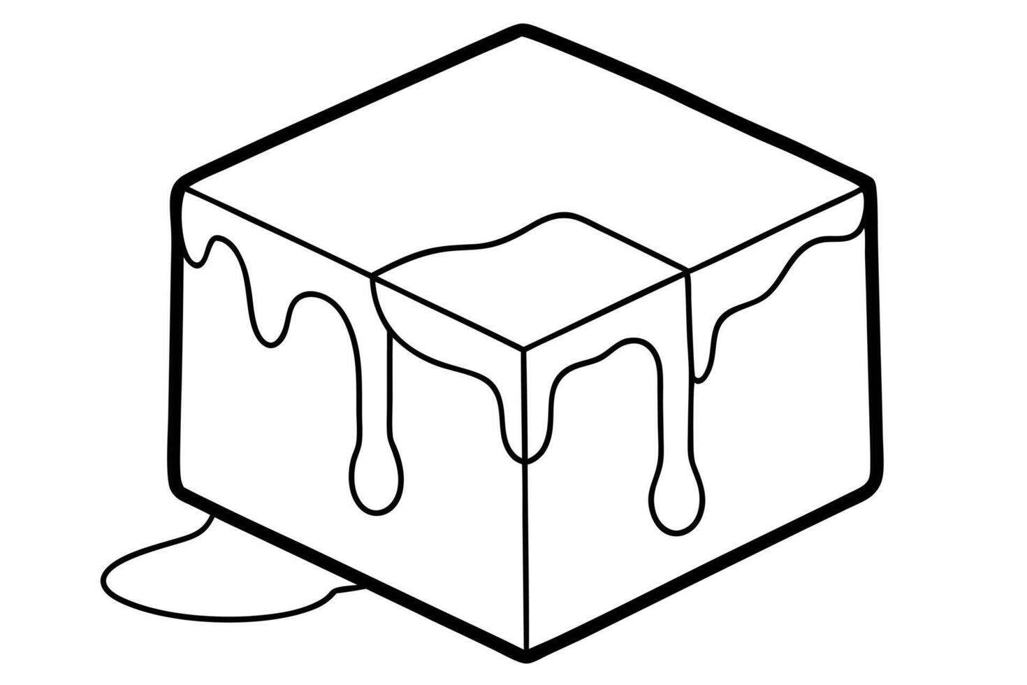 illustration of a dripping cube. vector