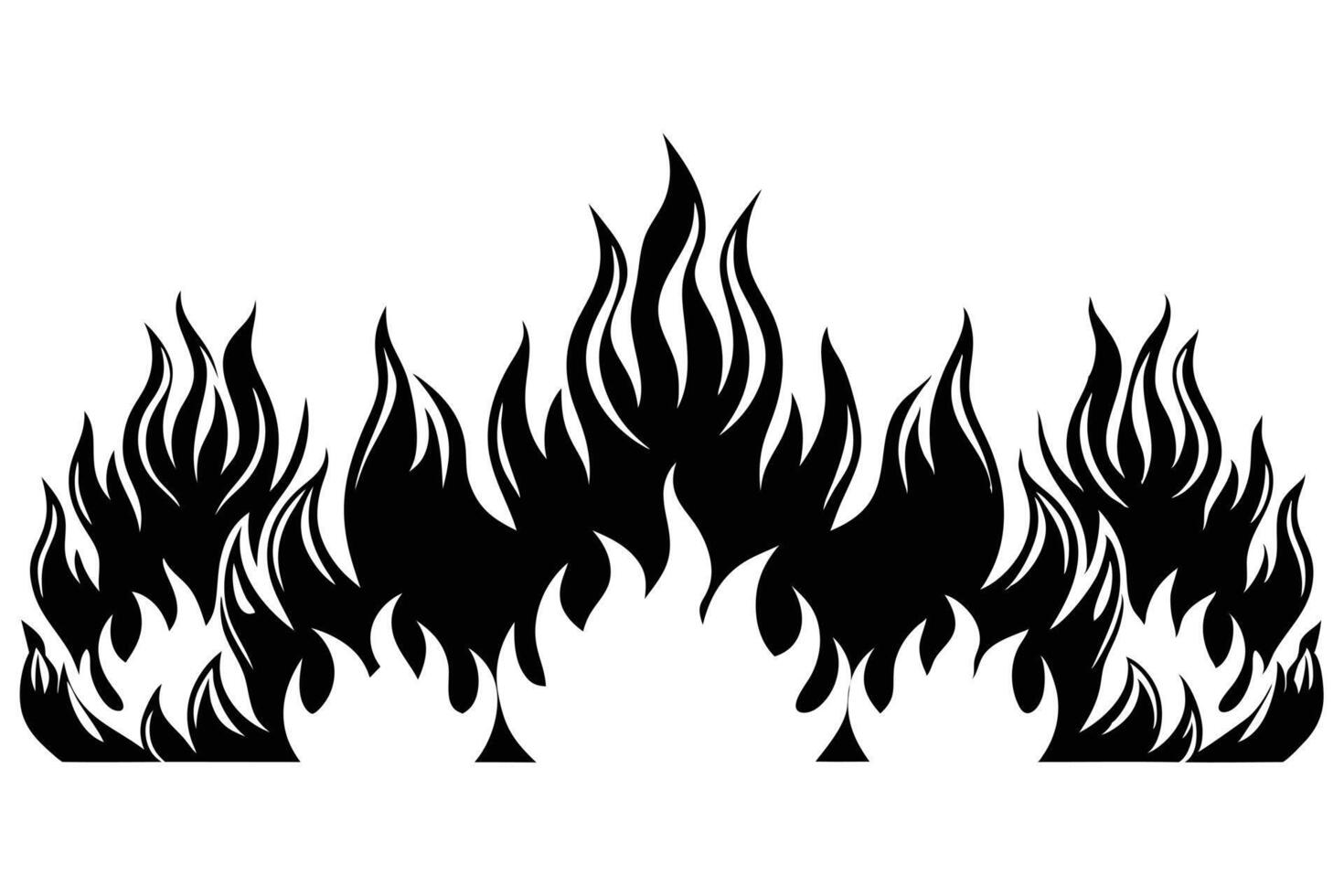 A black and white fire graphic design vector
