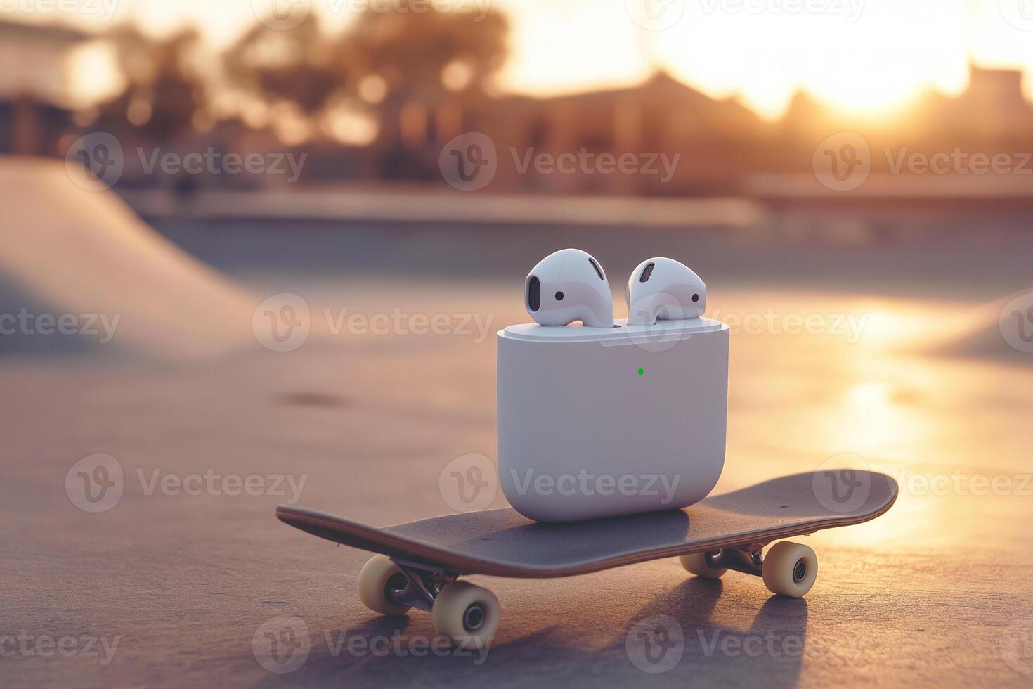 EarPods and Box in a Sunset Skatepark photo