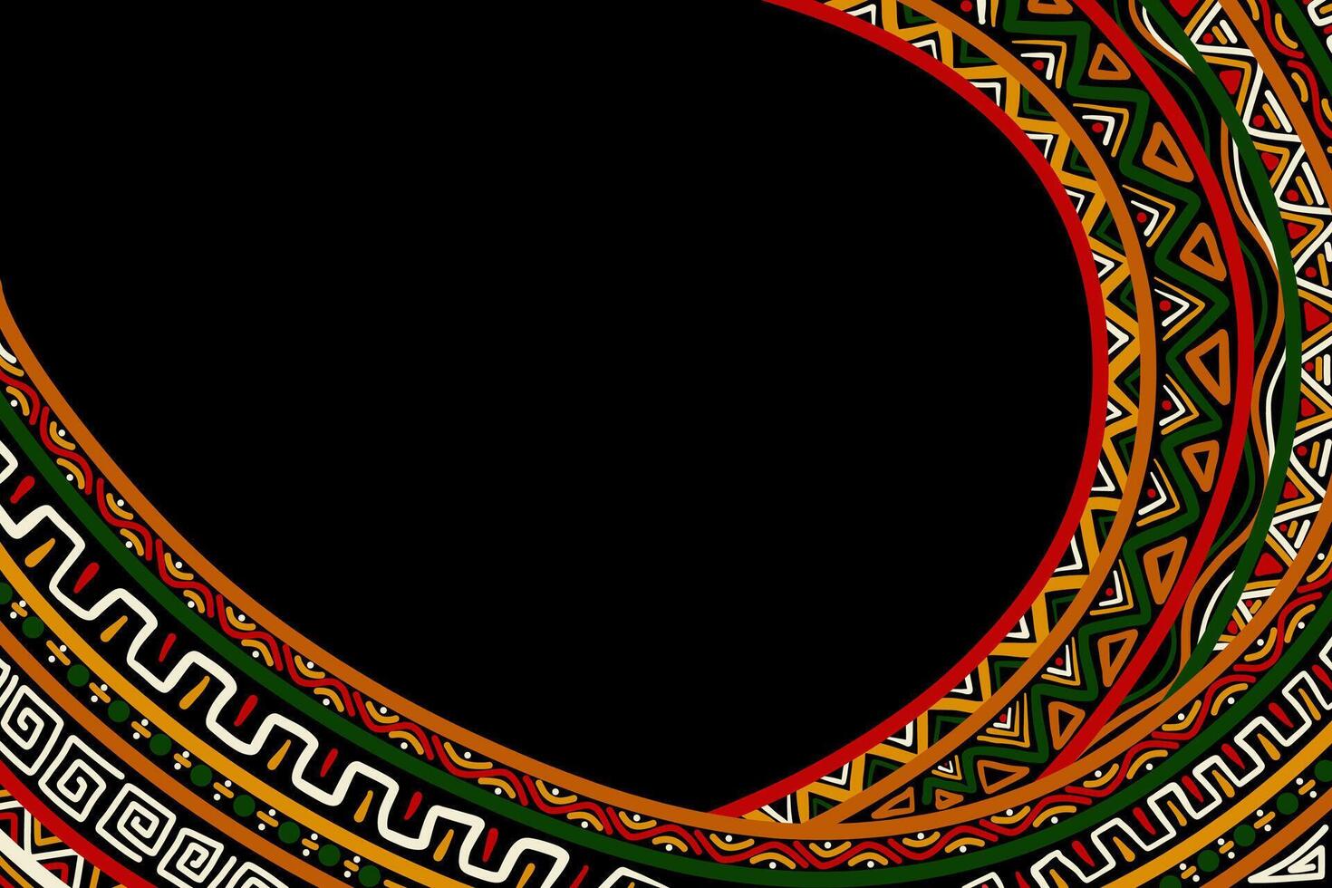 Hand drawn abstract pattern ethnic background african style black history month vector