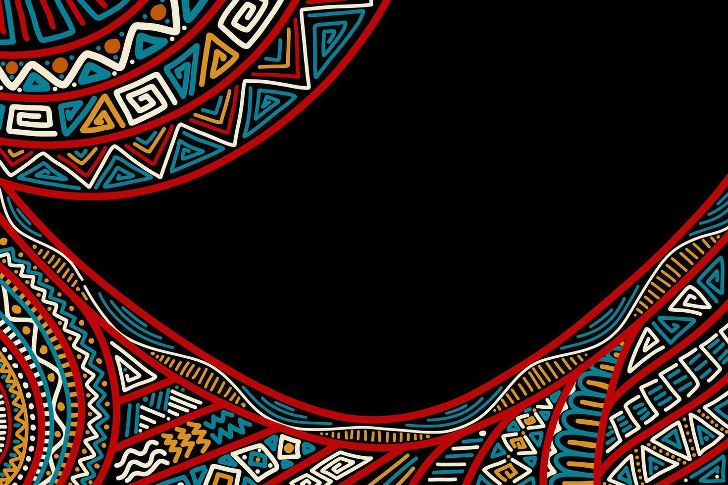 Banner design with African ethnic tribal clash ornament pattern background illustration. vector